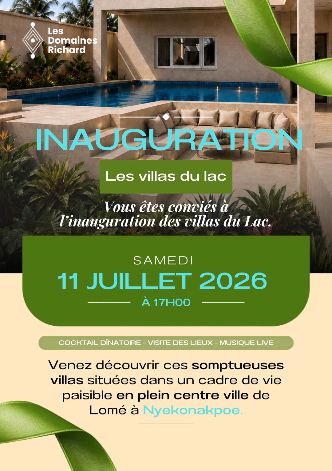 Inauguration des Villas du Lac — samedi 11 juillet 2026 à 17h00
